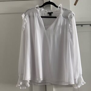 Halogen White Ruffle Blouse